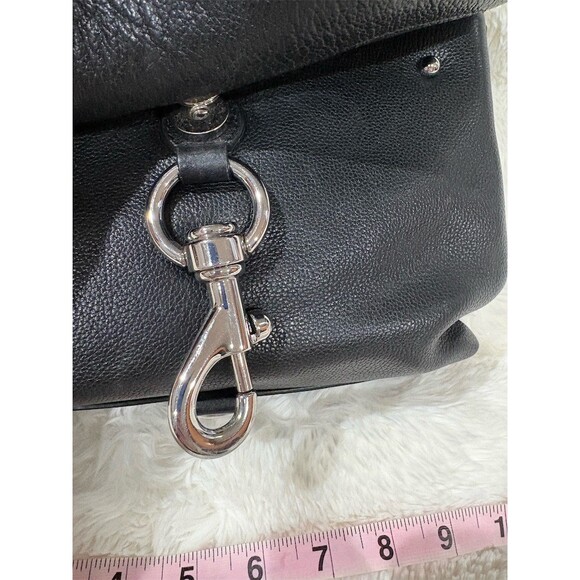 Rebecca Minkoff Womens Small Black Flap  Bag Silver Hardware - Picture 2 of 8